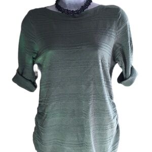 Green Textured Knit Top